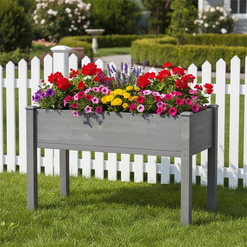 48x24x30 inch Raised Garden Bed with Legs, Elevated Wooden Planter Box for Outdoor Plants image number 2
