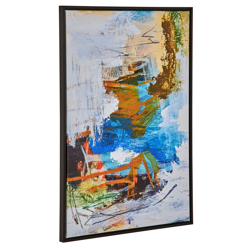 25 x 37 Handcrafted Wall Art Abstract Giclee, Black Frame, Multicolor image number 2