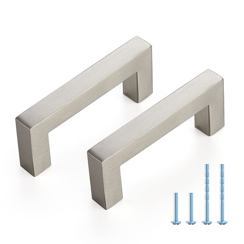 JOY DECOR 20 Pack Kitchen Cabinet Pulls with 3 Inch Hole Center, Brushed Nickel Stainless Steel Cabinet Handles, Kitchen Drawer