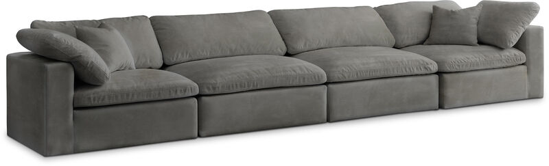 Meridian Furniture Cozy Grey Velvet Comfort Modular Sofa image number 0