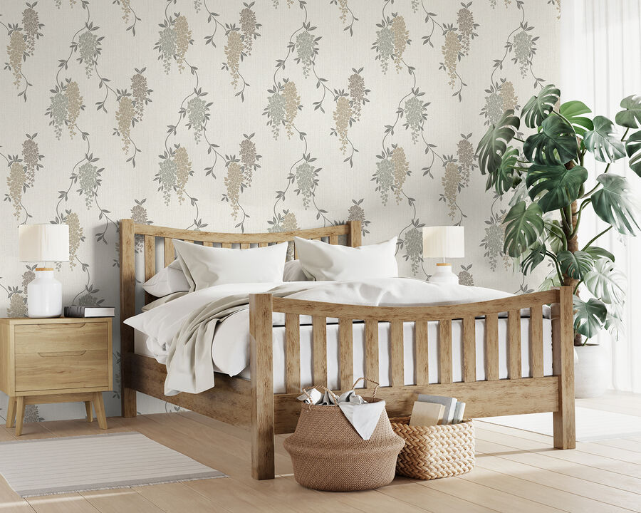 Aisla Neutral Wisteria Wallpaper