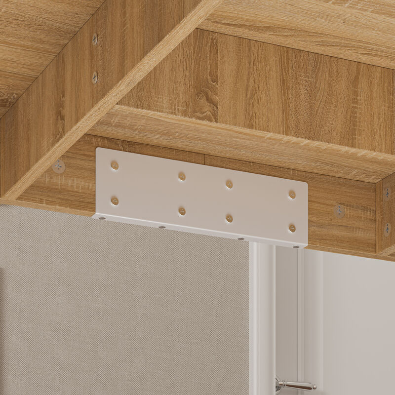 Wooden Grain Color Wood 78.7 in. Width Rectangle Double Pedestal Desk, Meeting Table for 8