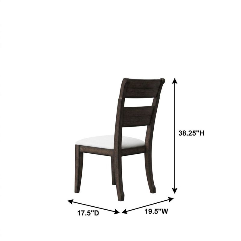 FurniFact Solid Rubberwood Desk Chair with Elm Veneer Back for Dining Room image number 2