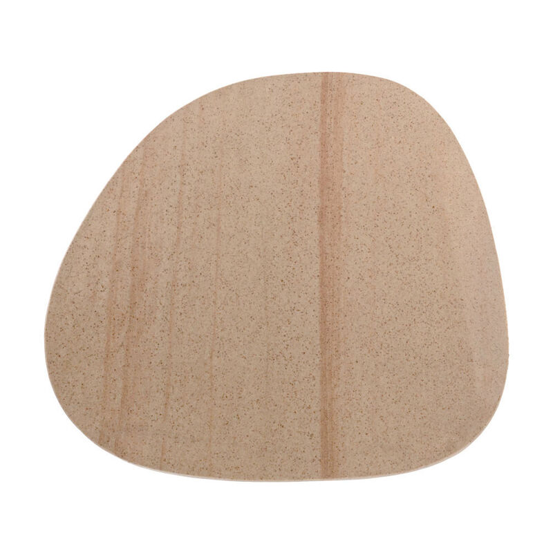 Hivvago 22 Inch Silver And Beige Cast Aluminum And Marble Pedestal End Table