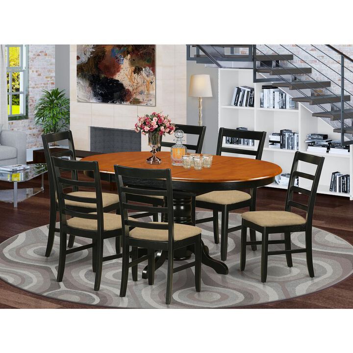 Dining set - 7 Pcs with 6 Wooden Chairs