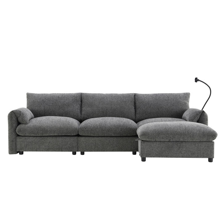 Faspil Comfy L-Shaped Sectional Sofa