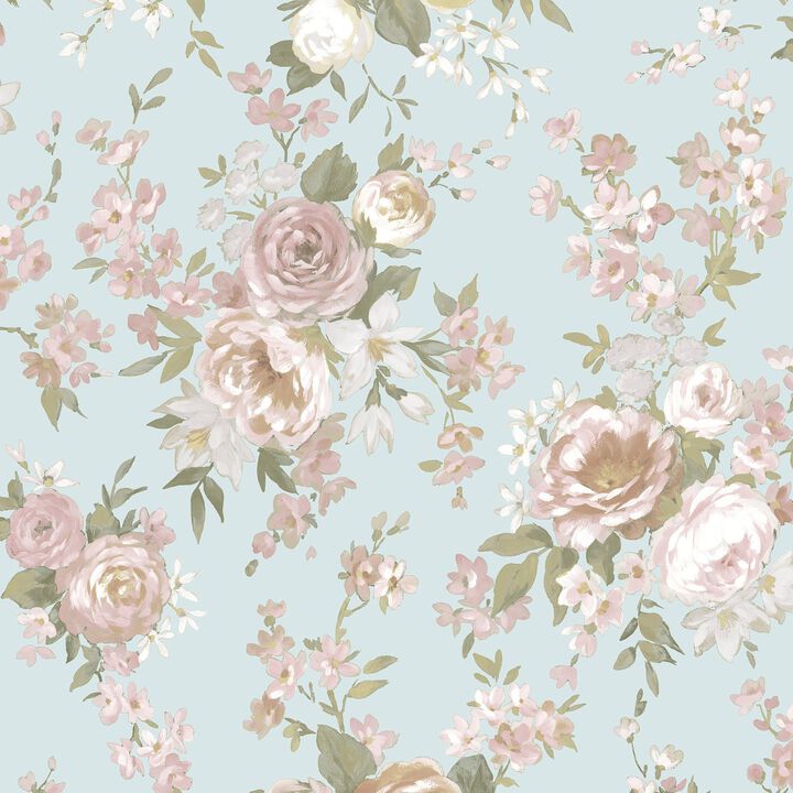 Blooming Garden Floral Blue Wallpaper 8311
