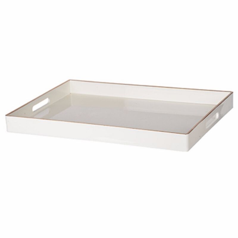 Mimosa Rectangle Tray With Cutout Handles, White image number 0