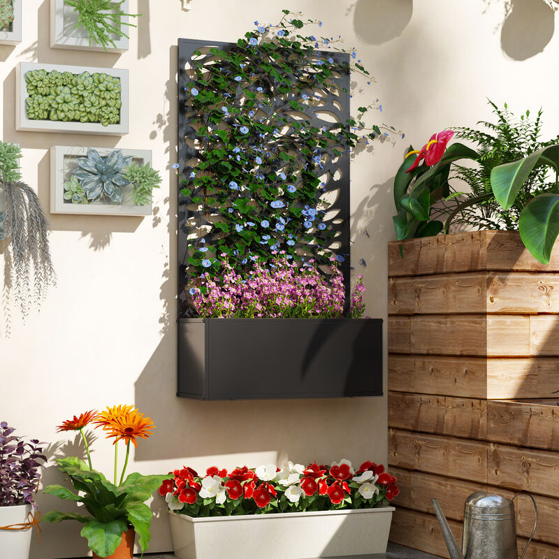 Hivvago Wall-Mountable Garden Planter with Trellis image number 6