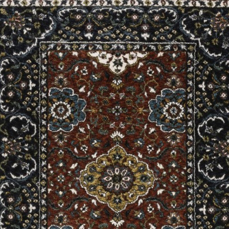 HomeRoots Medallion Runner Rug With Fringe image number 3