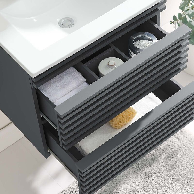 Render 24" Wall-Mount Bathroom Vanity image number 1