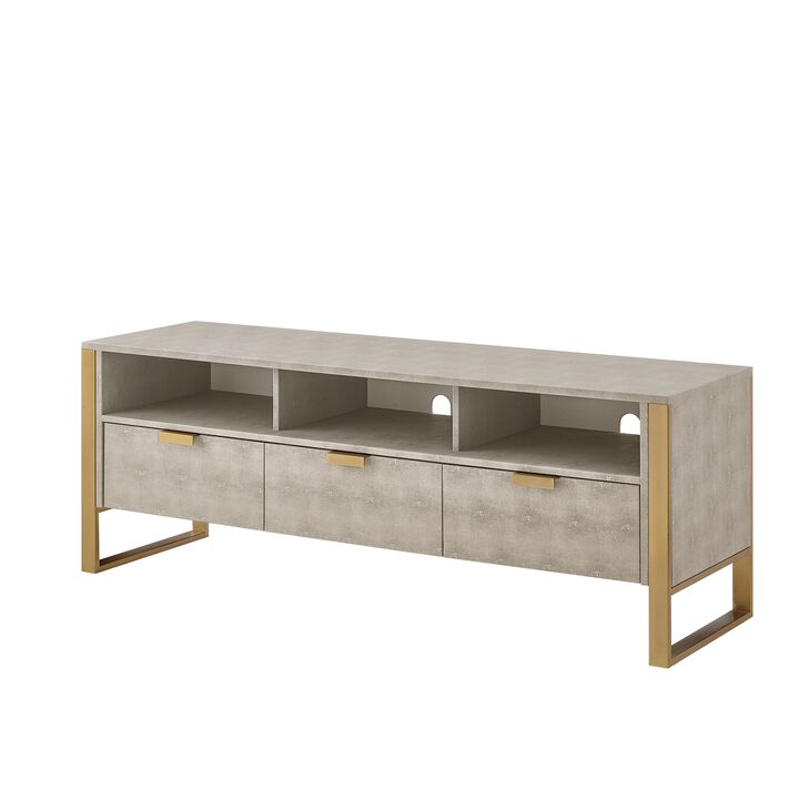 Nicole Miller Taha Faux Shagreen TV Stand/Cabinet
