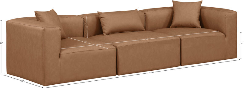 Meridian Furniture Cube Brown Vegan Leather Modular Sofa image number 7