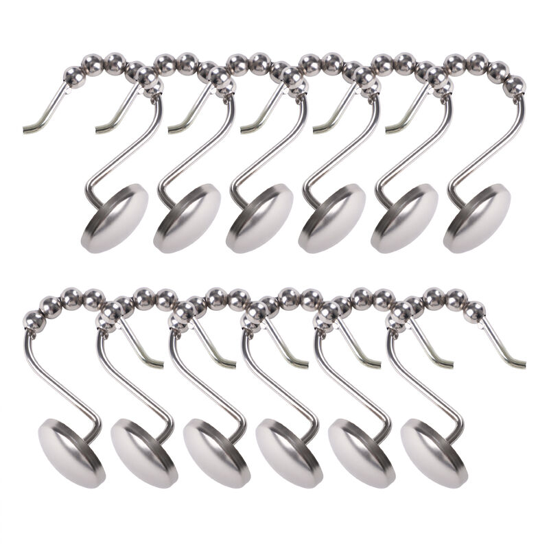 Utopia Alley Rust-Resistant Metal Shower Curtain Hooks, Smooth Glide S-Hooks with Ball End - Set of 12 image number 4