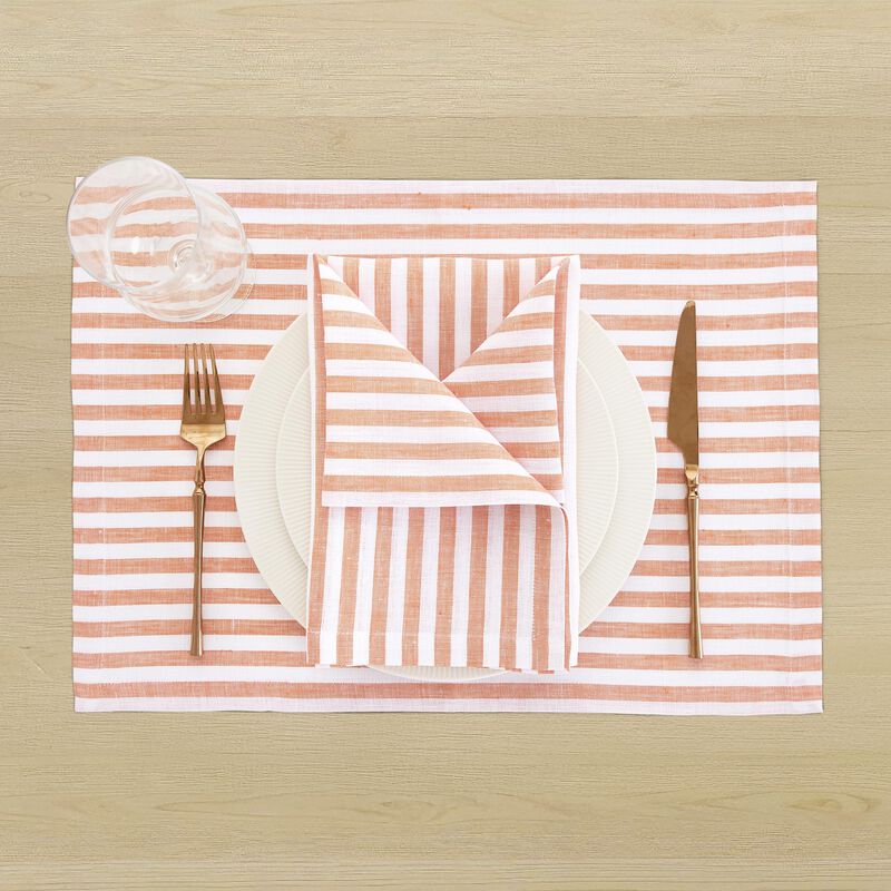 Linen Dinner Napkins - Amalfi Stripe image number 1