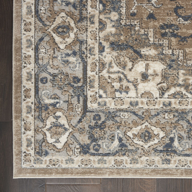 Quarry QUA05 Beige/Gray 2'2" x 20' Rug image number 3
