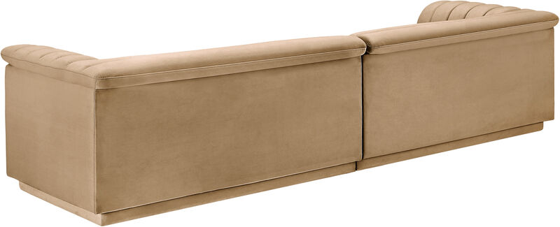 Meridian Furniture Cascade Camel Velvet Fabric Modular Sofa image number 6
