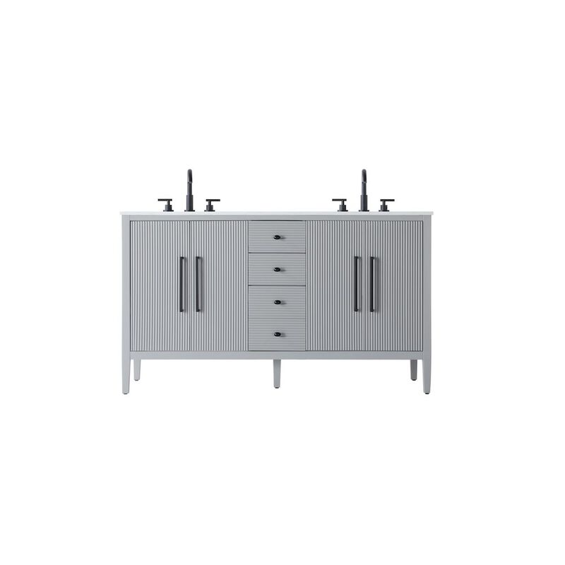 Elegant Kitchen and Bath 60 inch Double Bathroom Vanity in Grey