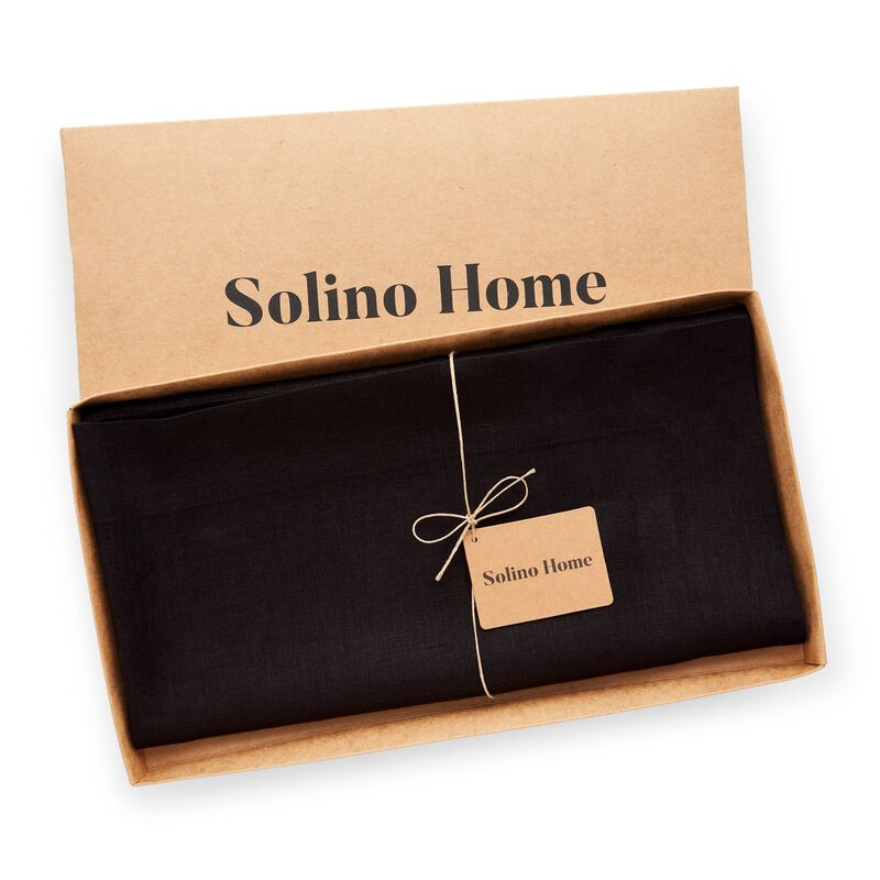Solino Home Fete 100% Linen Table Throw &ndash; Handcrafted, Machine Washable, Perfect for Holiday and Everyday Dining