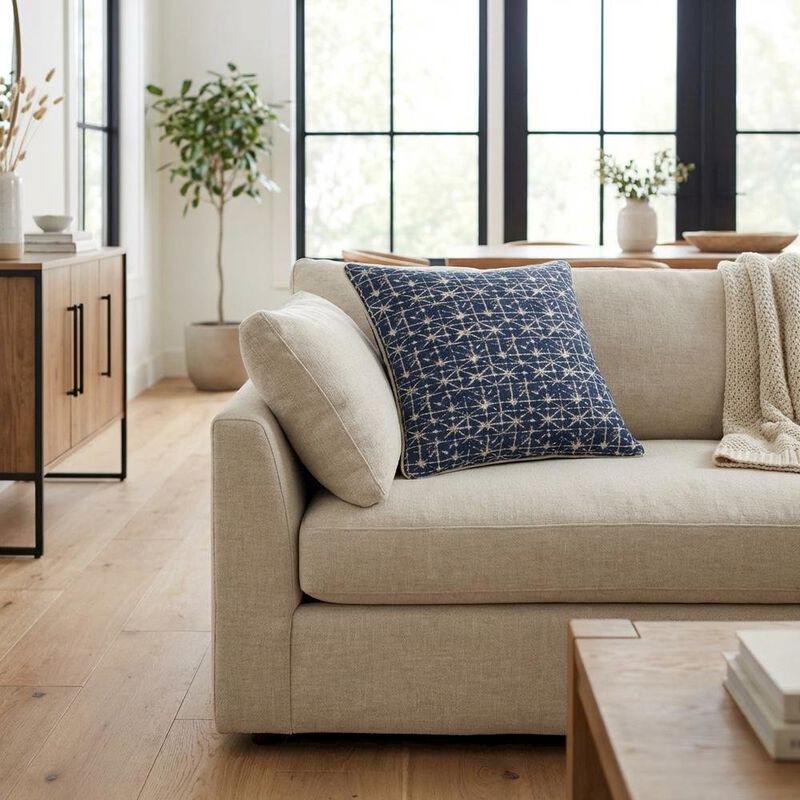 Michael Amini Blue My Mind Foster 20" Square Pillow Set of 2 - Navy image number 1