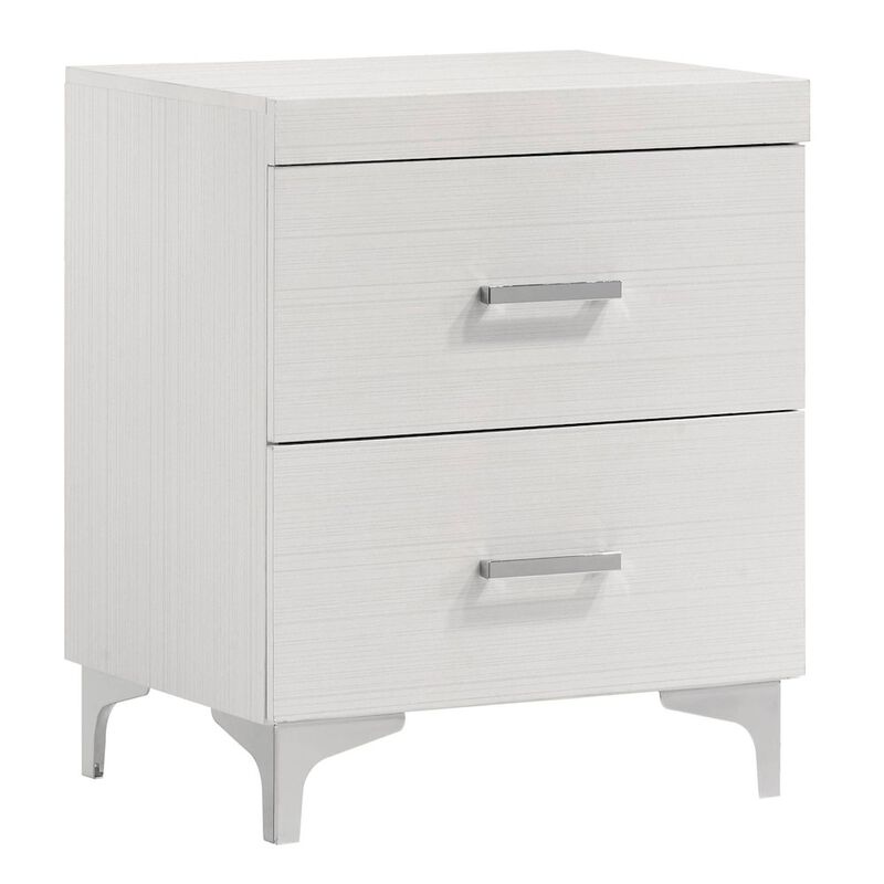 Plethoria Home White 2-drawer Nightstand