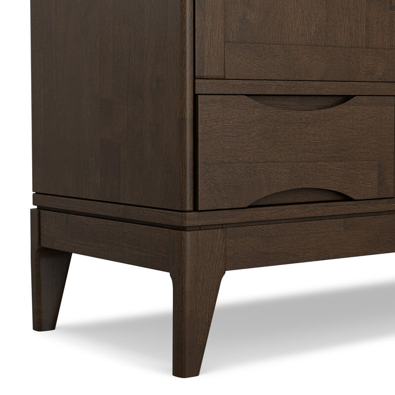 Harper 48 inch Wide Solid Hardwood Mid-Century Modern Medium Storage Cabinet in Walnut Brown image number 9