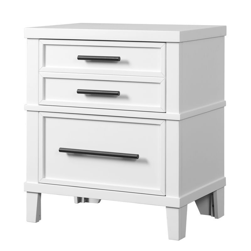 Hudson White 2-Drawer Nightstand image number 4