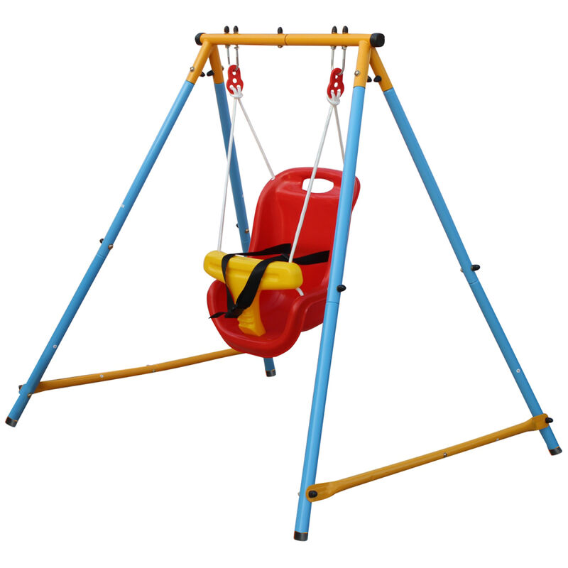 Streamdale Metal Swing Set with Safety Belt for Kids image number 0