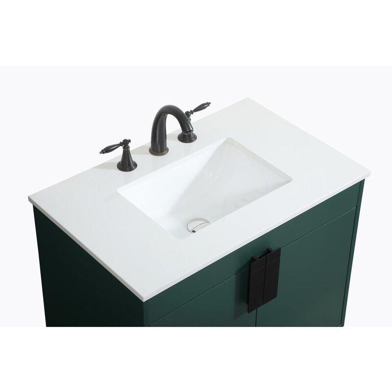 Elegant Kitchen and Bath 30 inch Single bathroom vanity in green