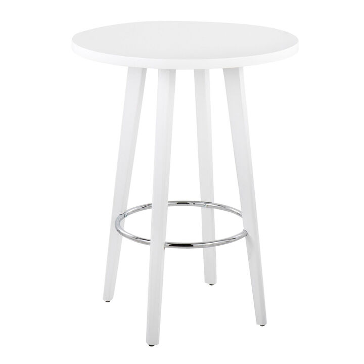 Lumisource Ahoy Contemporary Counter Table in Wood with Metal Footrest