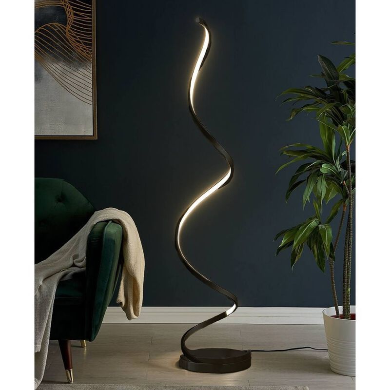 Modern Spiral Floor Lamp Metal Dimmable Integrated LED