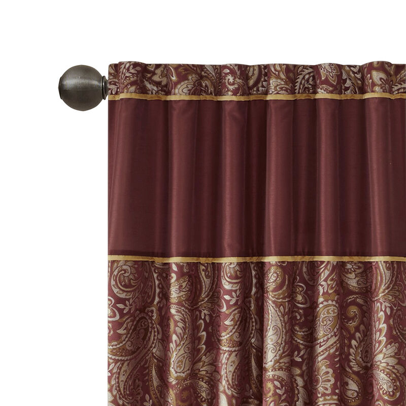 Gracie Mills Thornton Jacquard Curtain Panel Pair - 50x108" image number 1