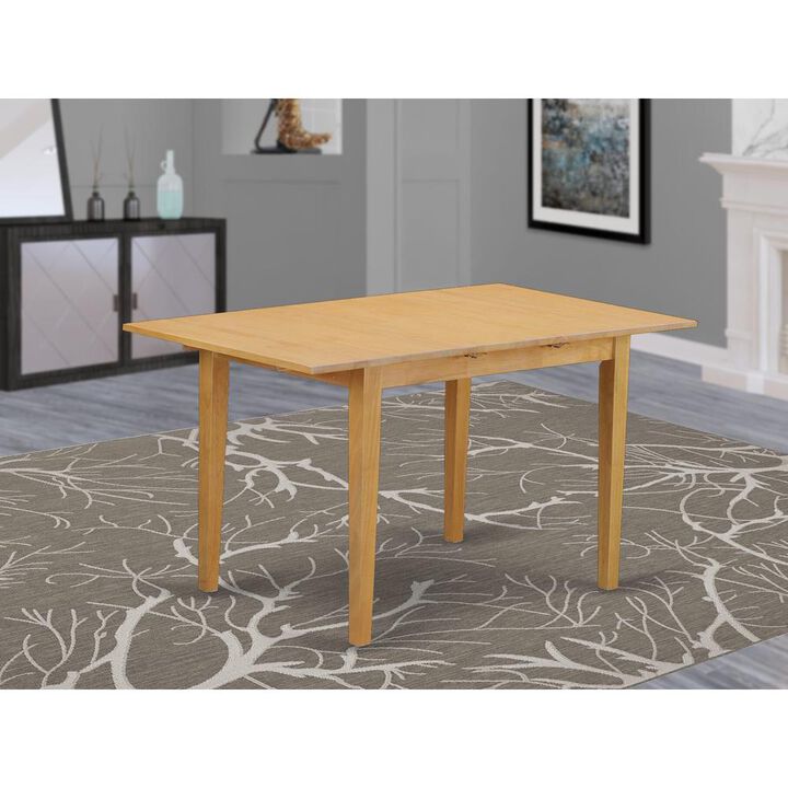 East West Furniture Norfolk rectangular table with 12 Butterfly Leaf -Oak Finish