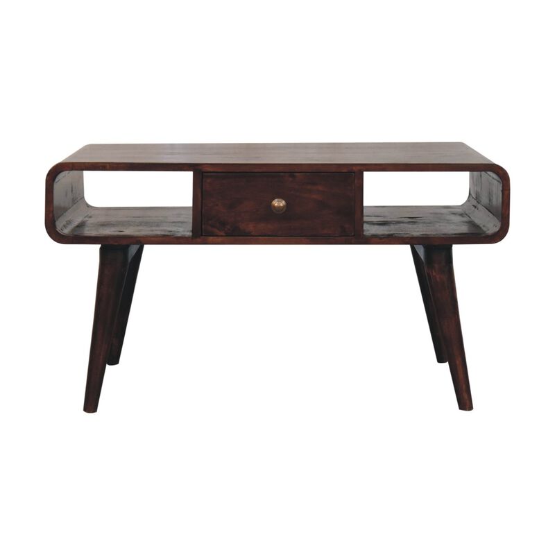 Artisan Furniture Solid Wood Curved California Walnut Coffee Table