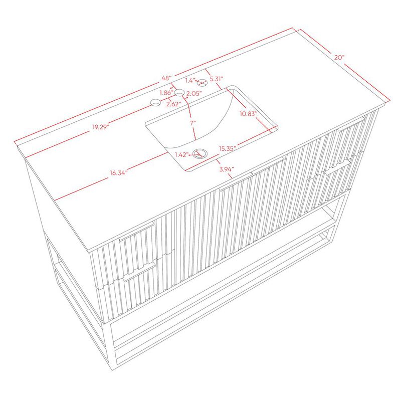 Meridian Furniture Monad Walnut Bathroom Vanity