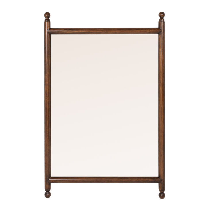 Rectangular Wall Mirror with Wood Dowel Frame
