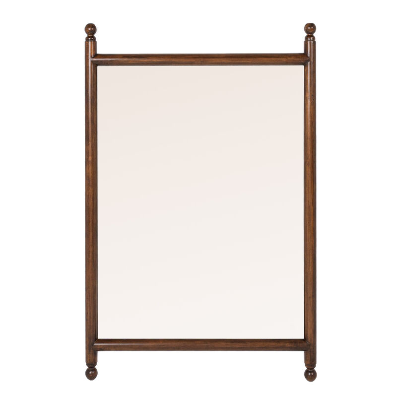 Rectangular Wall Mirror with Wood Dowel Frame image number 1
