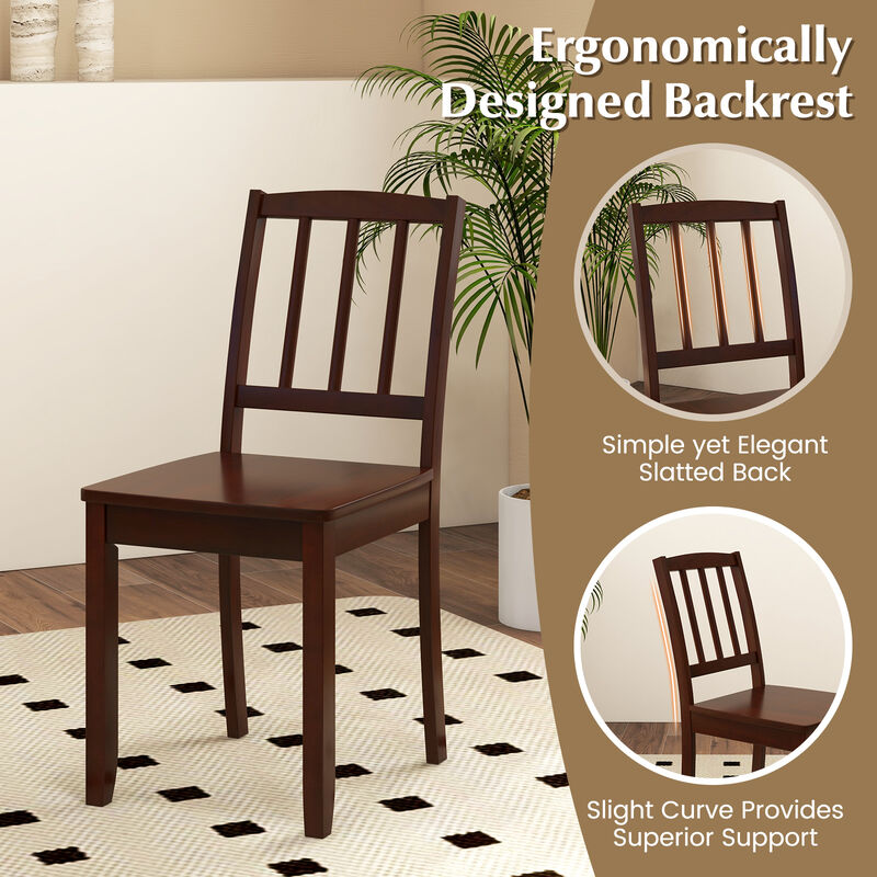 Wood Dining Chair Set of 2 with Rubber Wood Legs image number 6