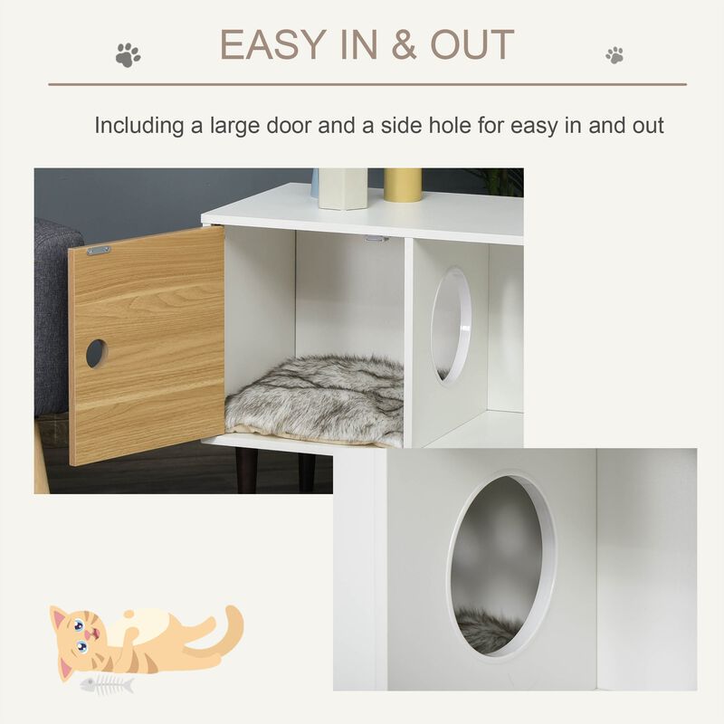 White Cat Furniture: Wooden House/End Table with Storage, 29.5"x15.75"x22" image number 5