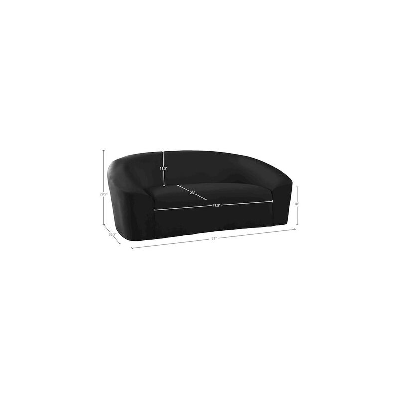 Meridian Furniture Riley Black Velvet Loveseat