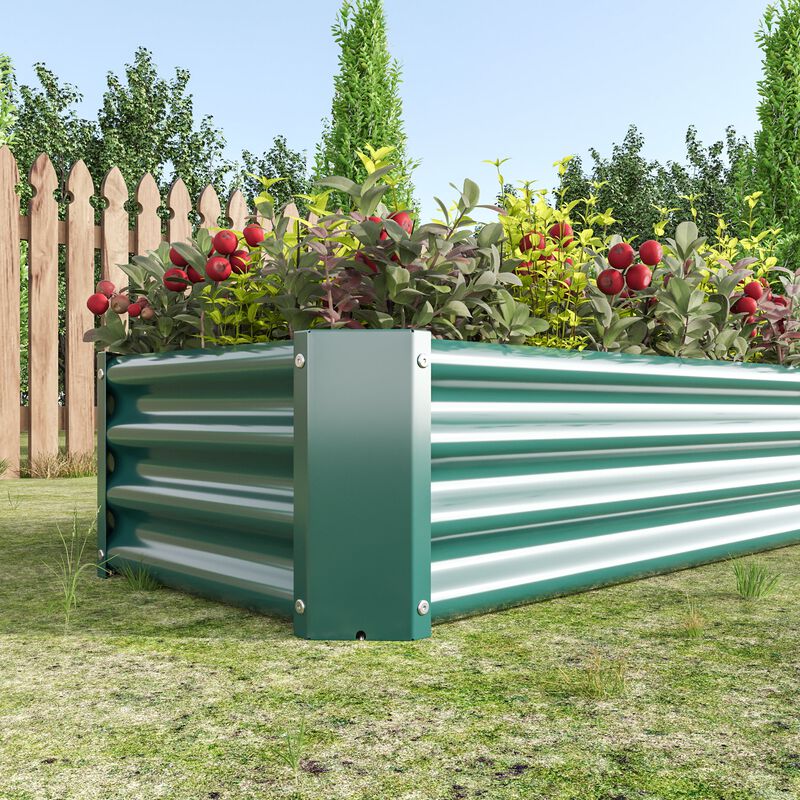 Clihome Metal Raised Garden Bed Rectangle Raised Planter for Flowers Plants image number 5