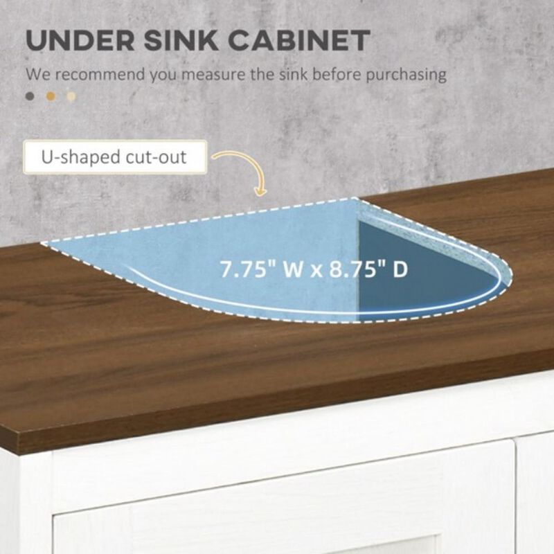 Compact Under-Sink Cabinet with Double Doors – Ideal for Bathroom Organization