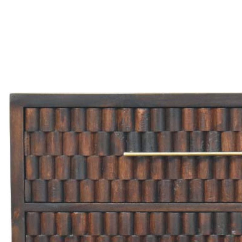 Artisan Furniture Solid Wood Arno Chest ,Mocha Tone,3-Drawers image number 4