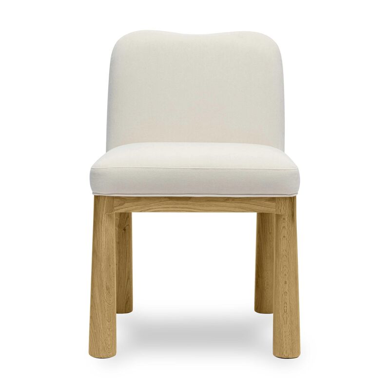Casafoyer Tiara Cream Velvet Oak Dining Chair image number 2