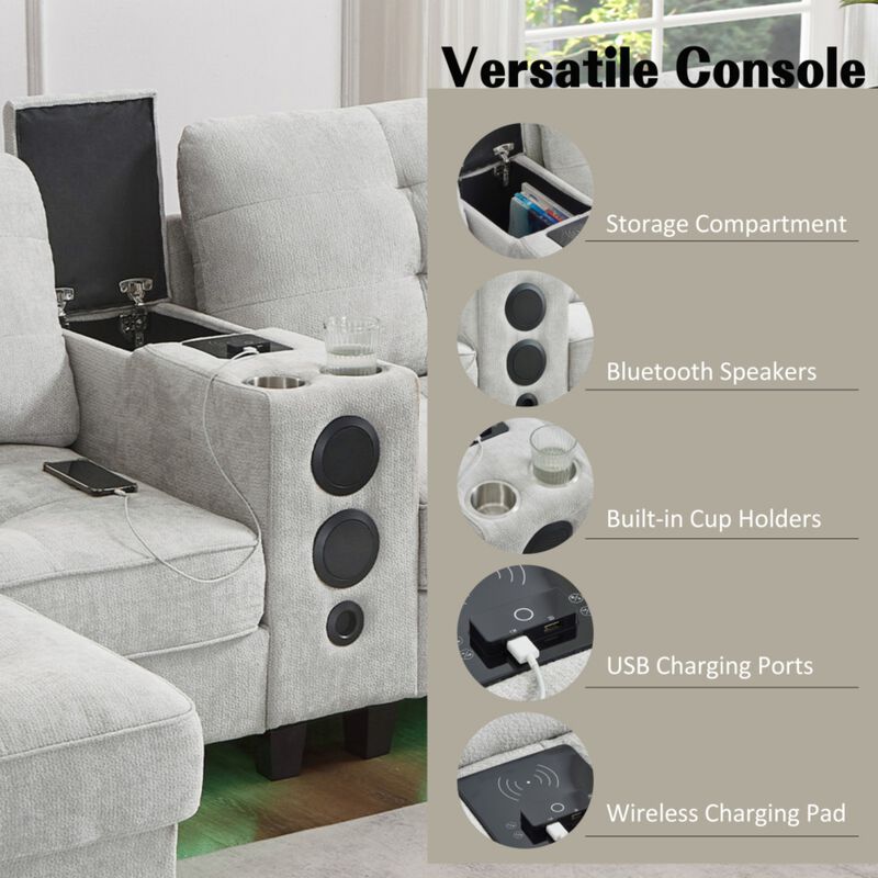Jednel U-shaped Sectional Sofa image number 4