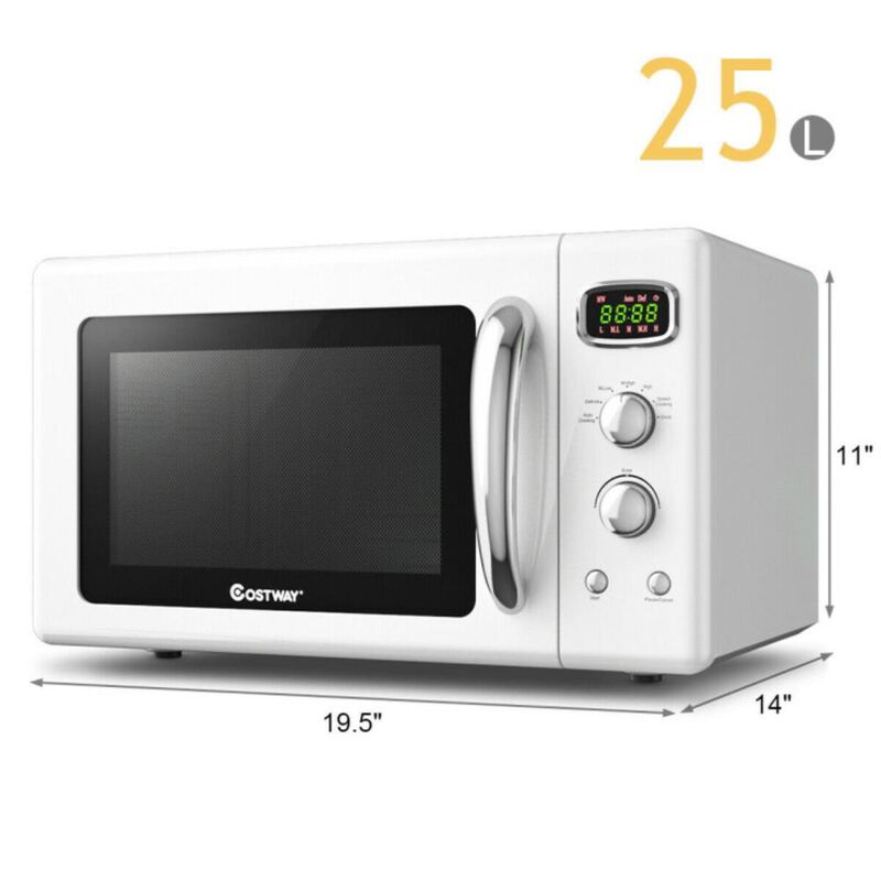 Costway 0.9 Cu.ft Retro Countertop Compact Microwave Oven