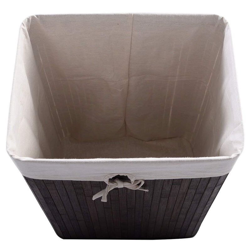 Rectangle Bamboo Hamper Laundry Basket Washing Cloth Bin Storage Bag Lid 3 color