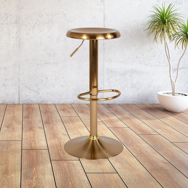 Flash Furniture Madrid Series Adjustable Height Retro Barstool in Gold Finish