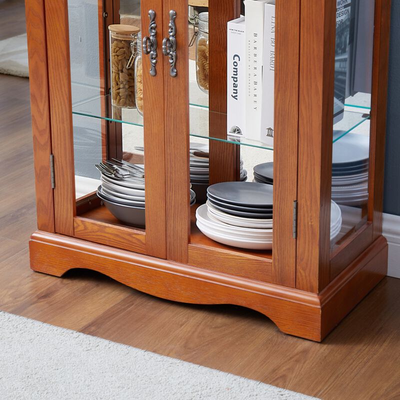 Doblik Lighted Glass Curio Display Cabinet image number 4