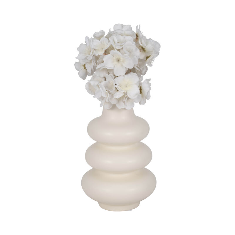 9" Ivory Stone Sphere Vase